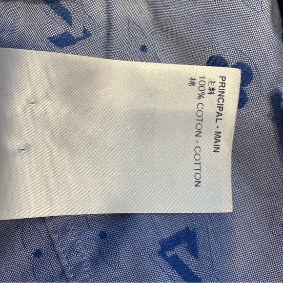 Louis Vuitton Blue Monogram Dress Shirt - Picture 8 of 9